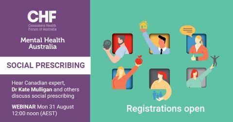 Hear Canadian expert, Dr Kate Mulligan and others discuss social prescribing - WEBINAR Mon, 31 August 12:00 pm (AEST) Registrations open 